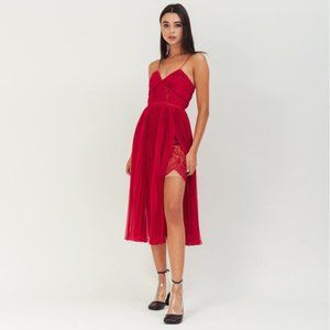 NWT Self Portrait Pink Chiffon Midi Dress Size 8